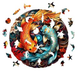 Alternative view of Wooden Jigsaw Puzzle-Yin Yang Fish