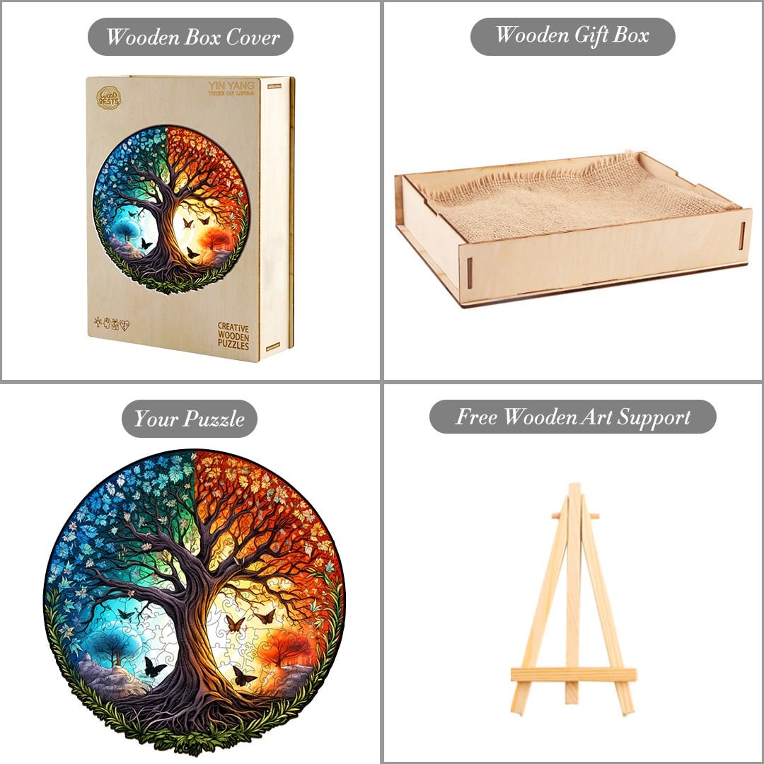 Wooden Jigsaw Puzzle-YIN YANG TREE OF LIFE-8 - Image 4