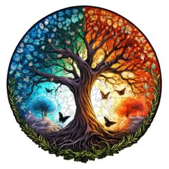 Wooden Jigsaw Puzzle-YIN YANG TREE OF LIFE-8