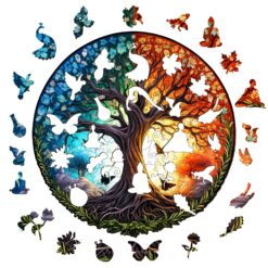 Alternative view of Wooden Jigsaw Puzzle-YIN YANG TREE OF LIFE-8