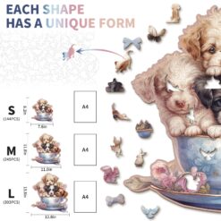 Alternative view of Wooden Jigsaw Puzzle-Cute Puppy