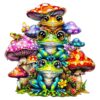 Wooden Jigsaw Puzzle-Frog Family