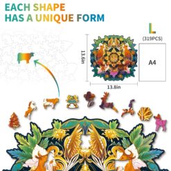 Alternative view of Wooden Jigsaw Puzzle-The Deer Family