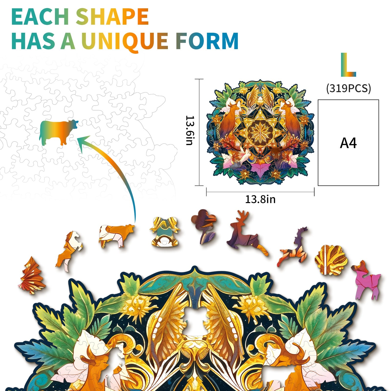 Wooden Jigsaw Puzzle-The Deer Family - Image 2