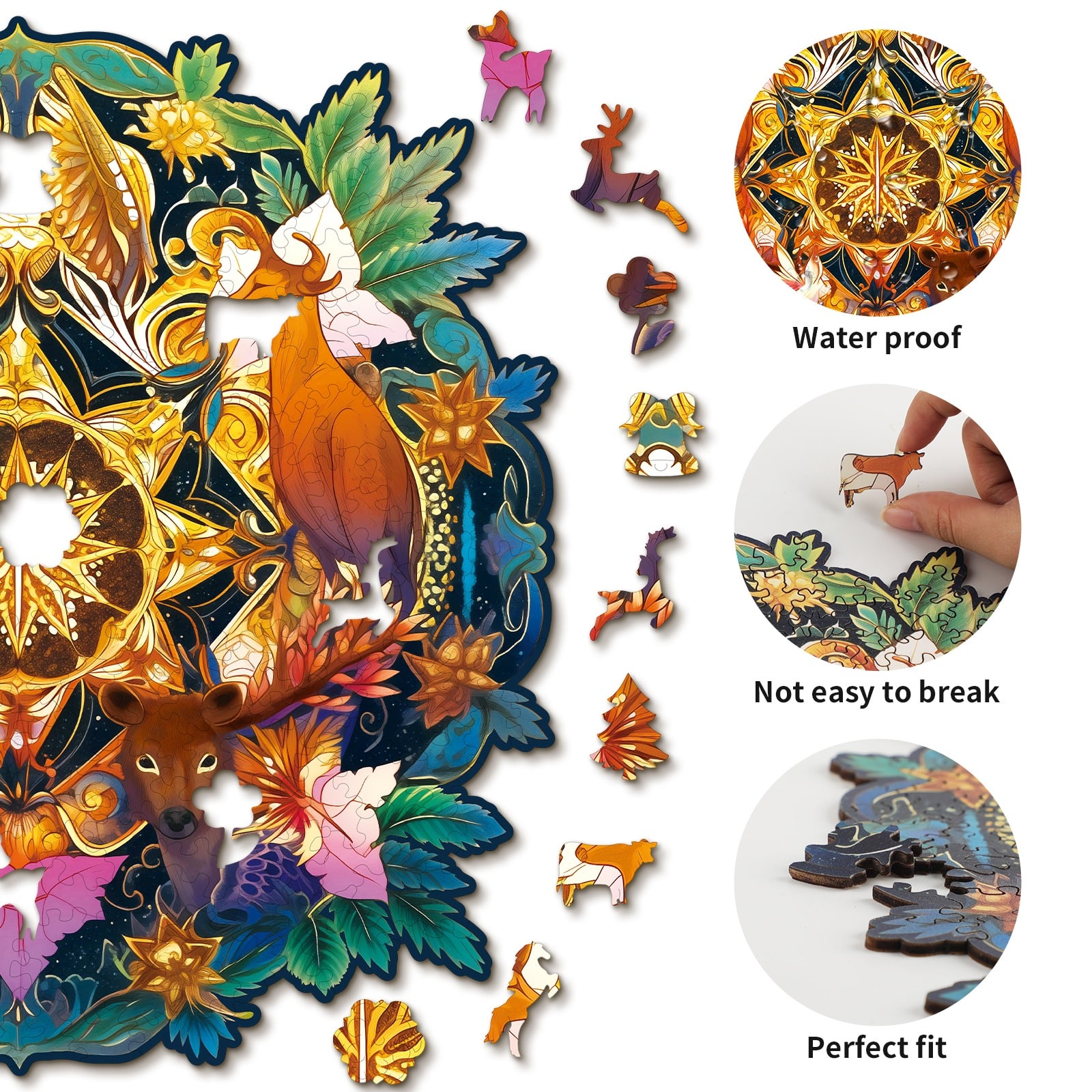 Wooden Jigsaw Puzzle-The Deer Family - Image 4