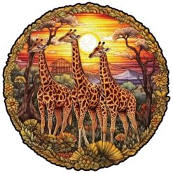 Wooden Jigsaw Puzzle-The Giraffe Family