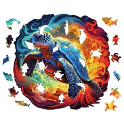 Alternative view of Wooden Jigsaw Puzzle-Yin Yang Turtle