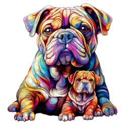 Wooden Jigsaw Puzzle - Bulldog Family 2