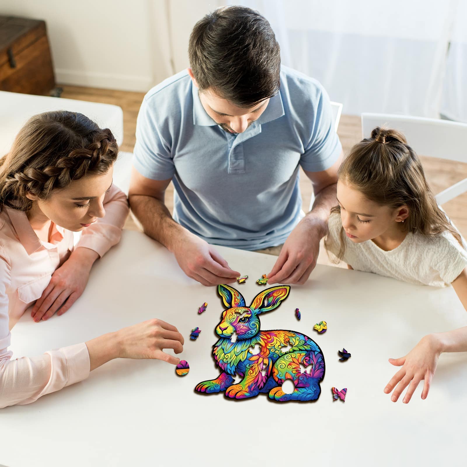 Wooden Jigsaw Puzzle-Cute Rabbit - Image 7