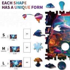 Alternative view of Wooden Jigsaw Puzzle-Fantasy World