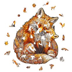 Alternative view of Wooden Jigsaw Puzzle-Fox Family