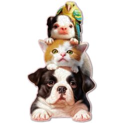 Wooden Jigsaw Puzzle-Happy Cute Pet