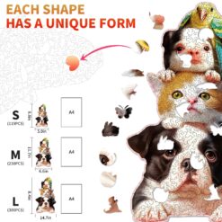 Alternative view of Wooden Jigsaw Puzzle-Happy Cute Pet