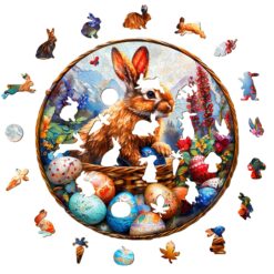 Alternative view of Wooden Jigsaw Puzzle-Easter Bunny
