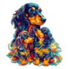 Wooden Jigsaw Puzzle-Long-haired Dachshund Family