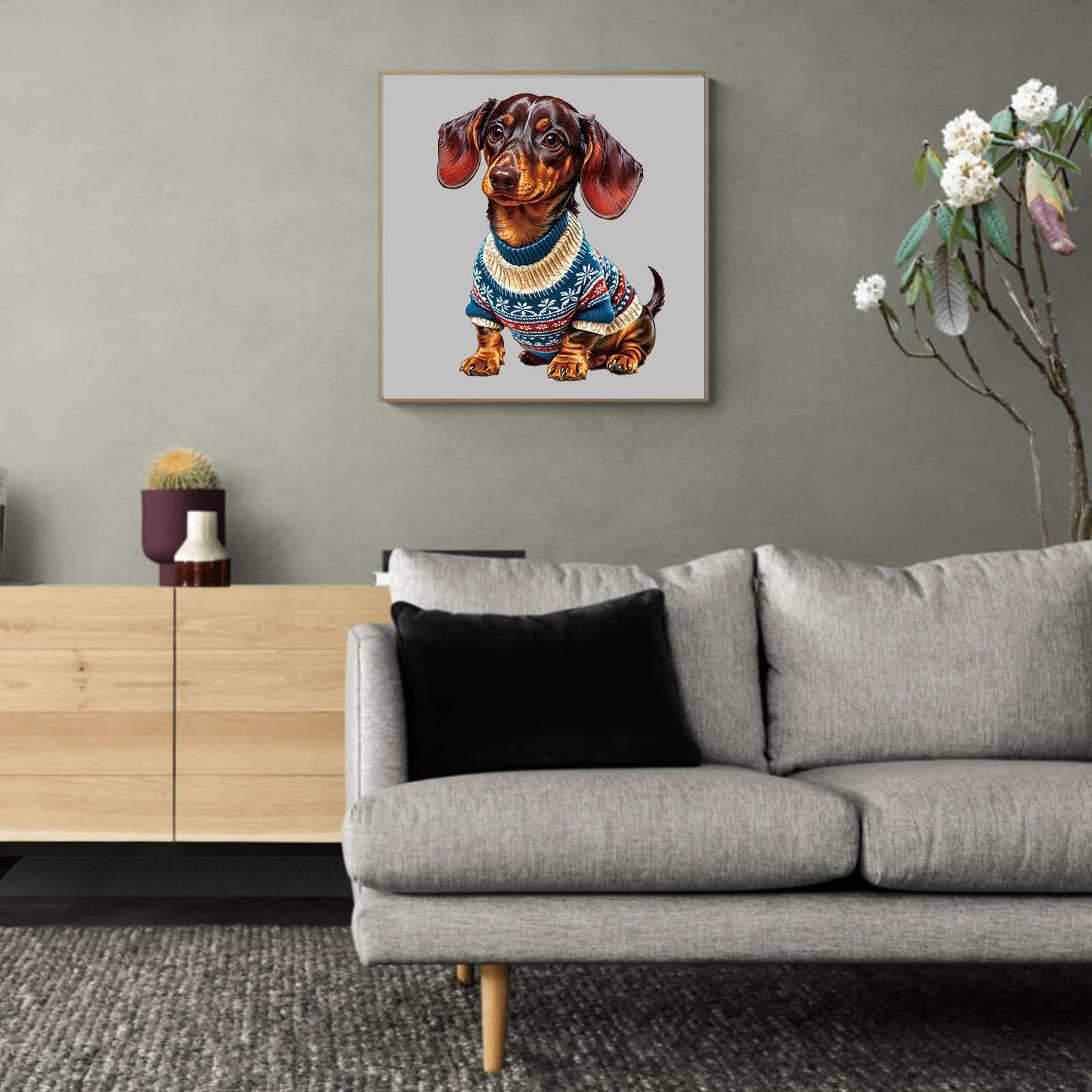 Wooden Jigsaw Puzzle-Trendy Dachshund - Image 8