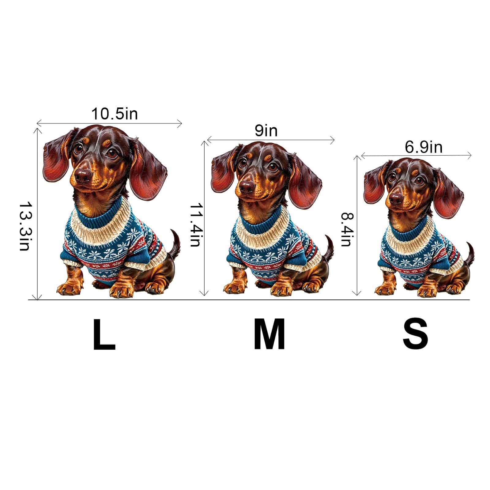 Wooden Jigsaw Puzzle-Trendy Dachshund - Image 3