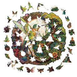 Alternative view of Wooden Jigsaw Puzzle-Yin Yang Hummingbird