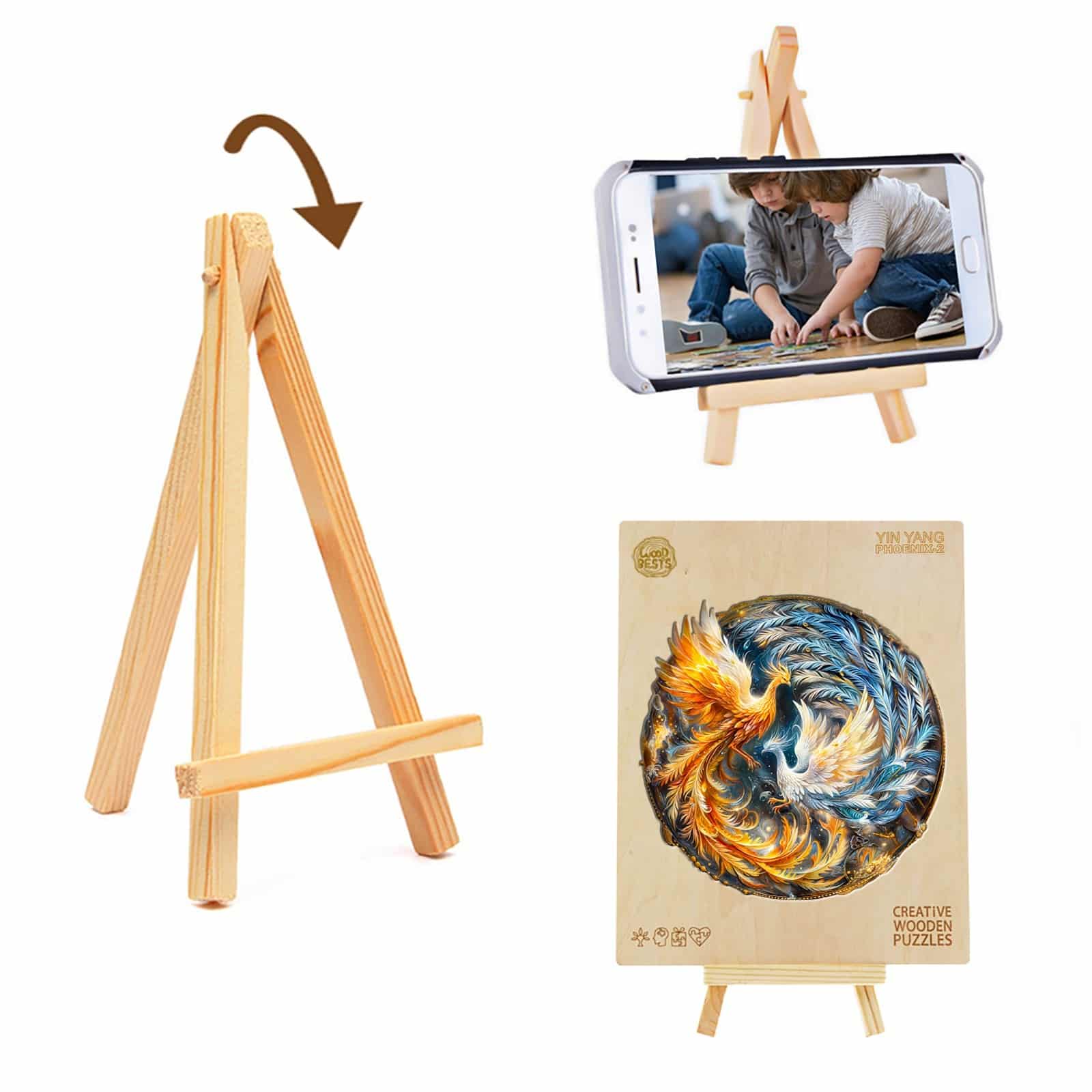 Wooden Jigsaw Puzzle- Yin Yang Phoenix 2 - Image 6