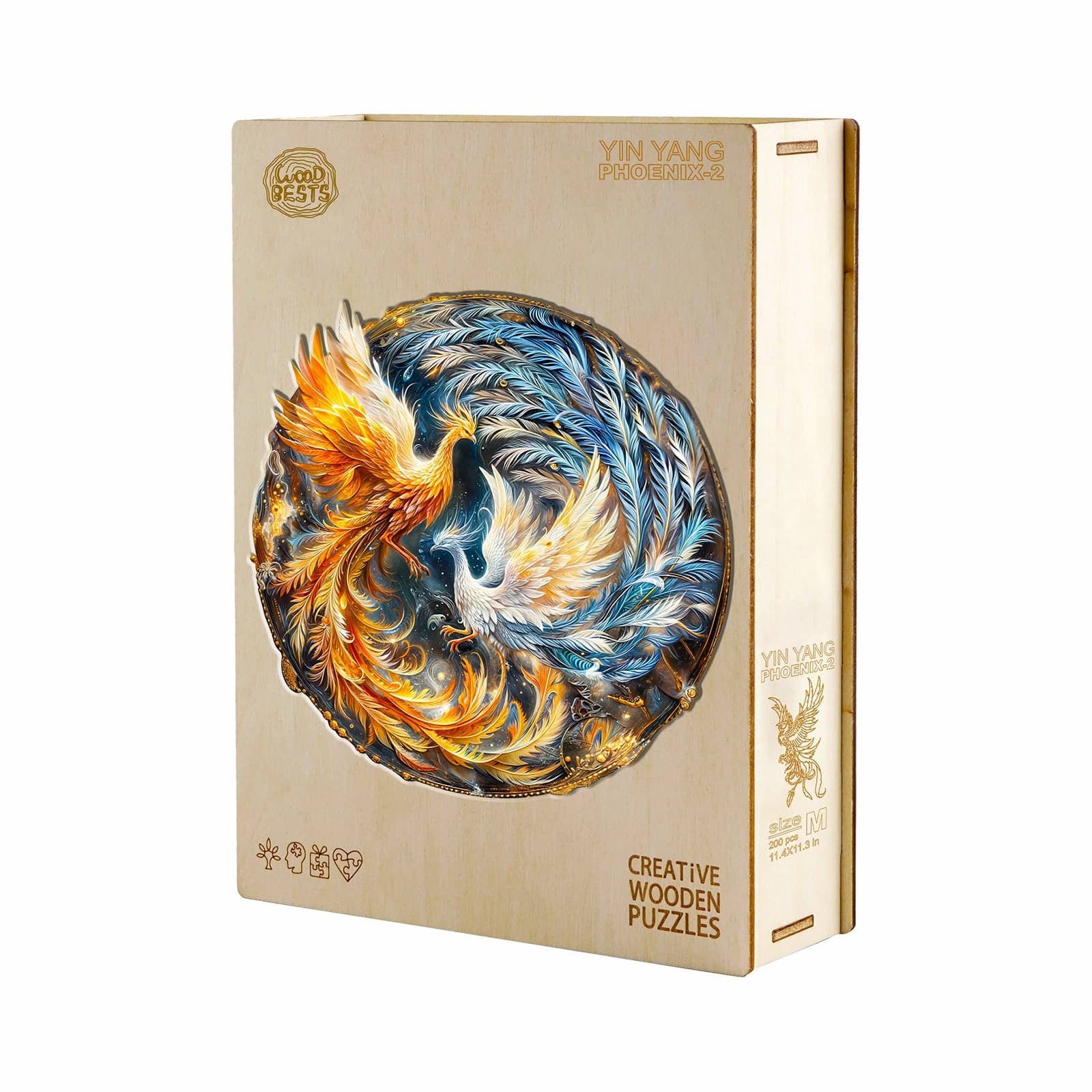 Wooden Jigsaw Puzzle- Yin Yang Phoenix 2 - Image 5