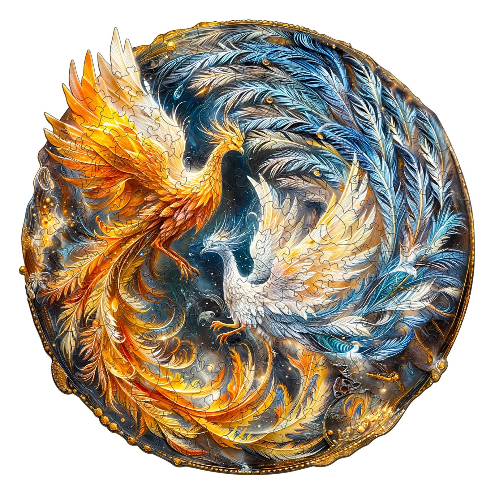 Wooden Jigsaw Puzzle- Yin Yang Phoenix 2