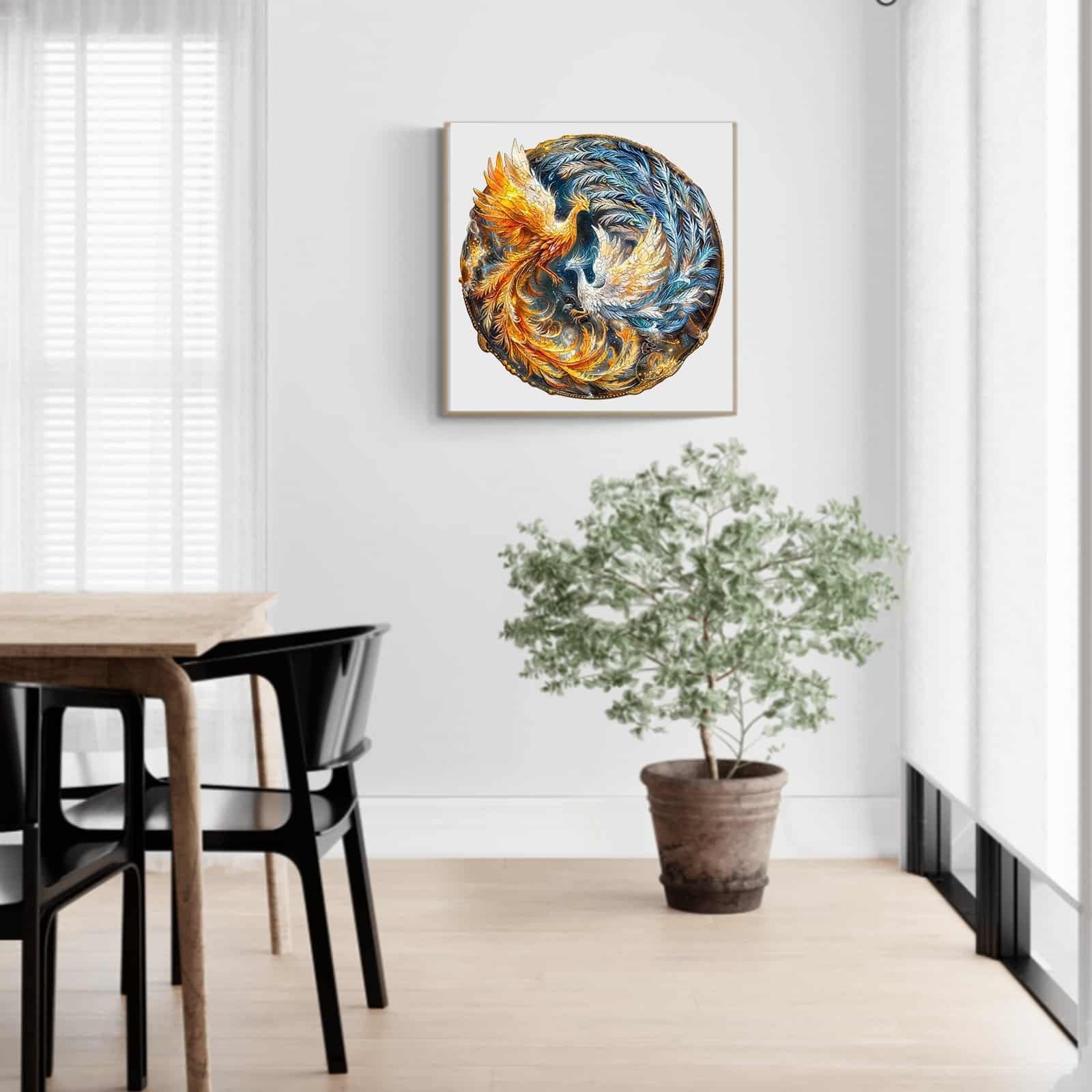 Wooden Jigsaw Puzzle- Yin Yang Phoenix 2 - Image 8