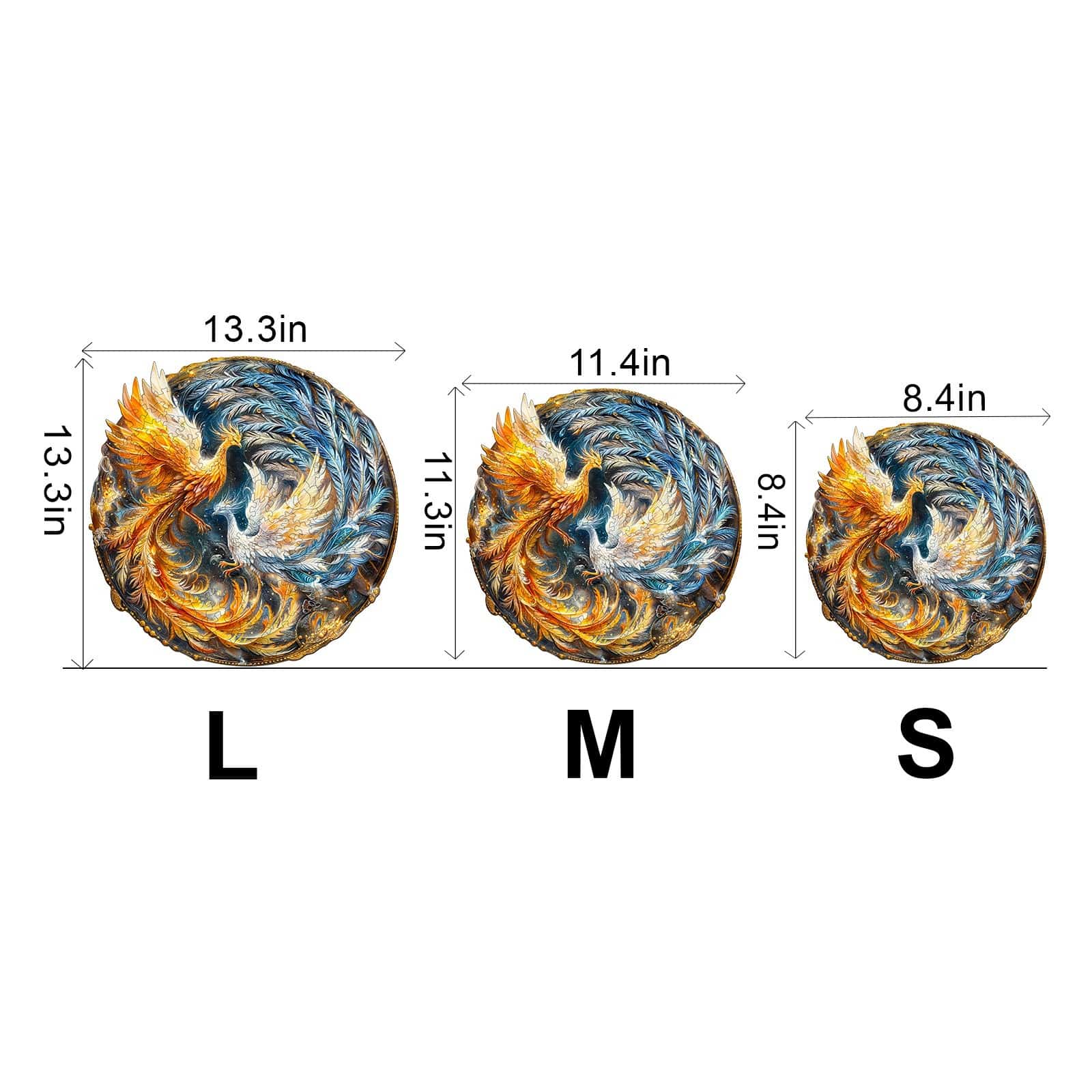 Wooden Jigsaw Puzzle- Yin Yang Phoenix 2 - Image 3