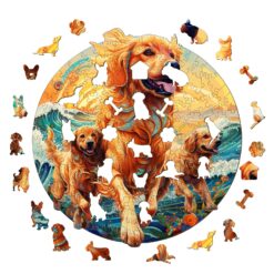 Alternative view of Wooden Jigsaw Puzzle - Beach Golden Family