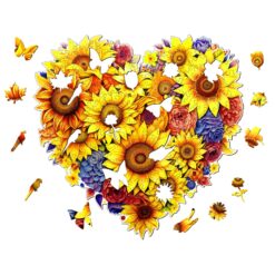 Alternative view of Wooden Jigsaw Puzzle - Blooming Sunflowers