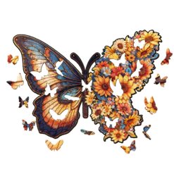 Alternative view of Wooden Jigsaw Puzzle - Butterfly and Flower