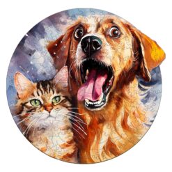 Wooden Jigsaw Puzzle - Cat and Dog