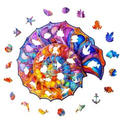 Alternative view of Wooden Jigsaw Puzzle - Colorful Nautilus