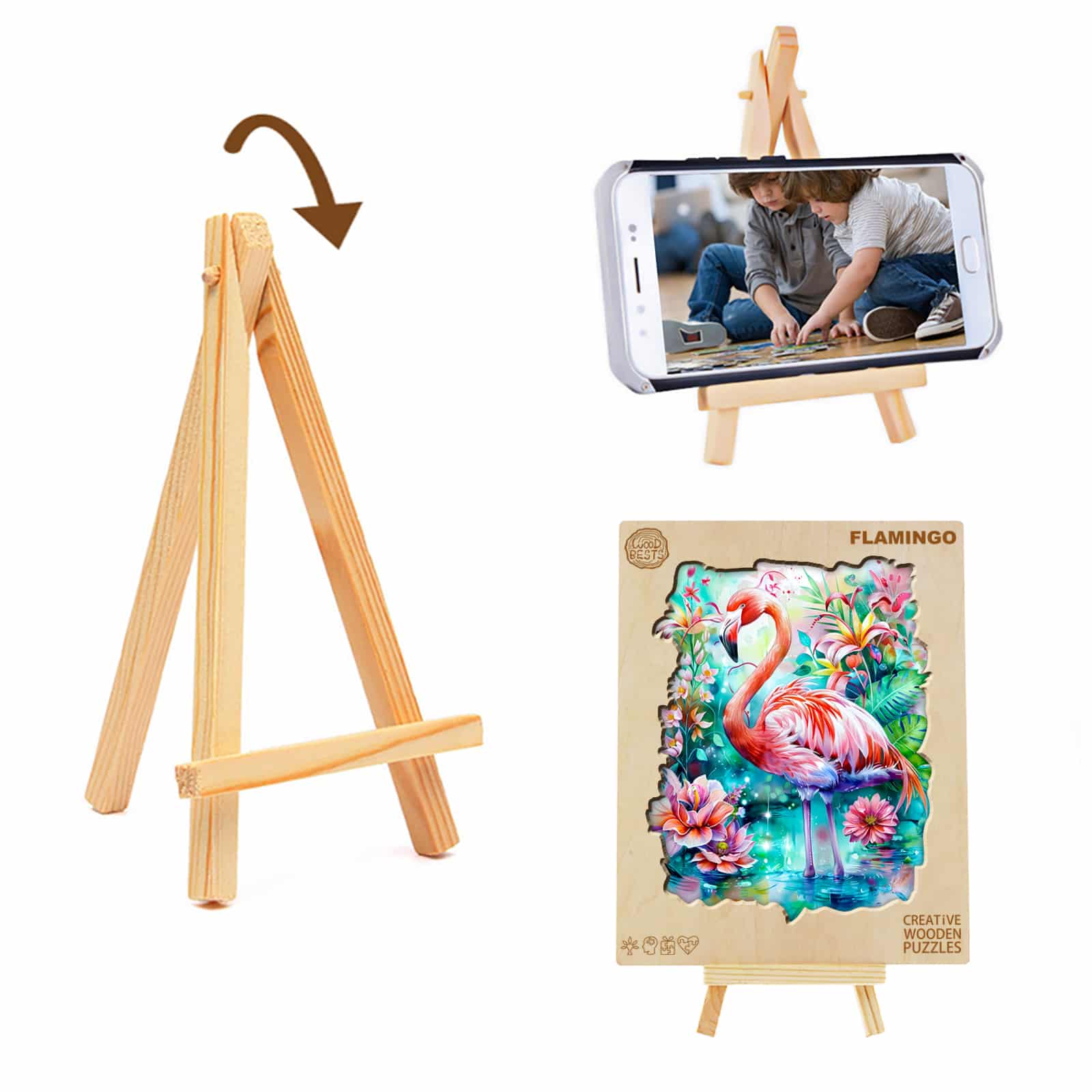 Wooden Jigsaw Puzzle - Elegant Flamingo - Image 6