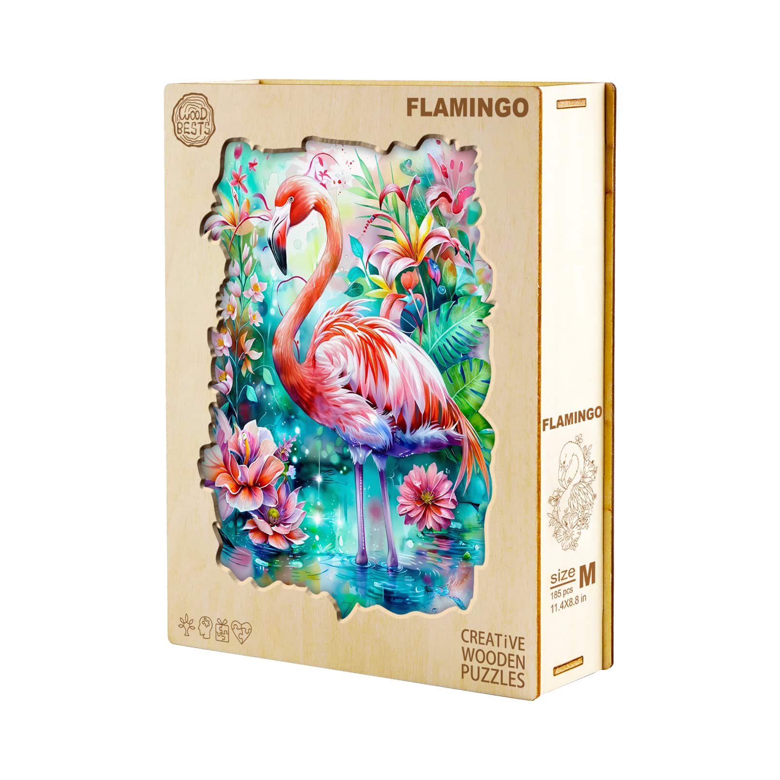 Wooden Jigsaw Puzzle - Elegant Flamingo - Image 5