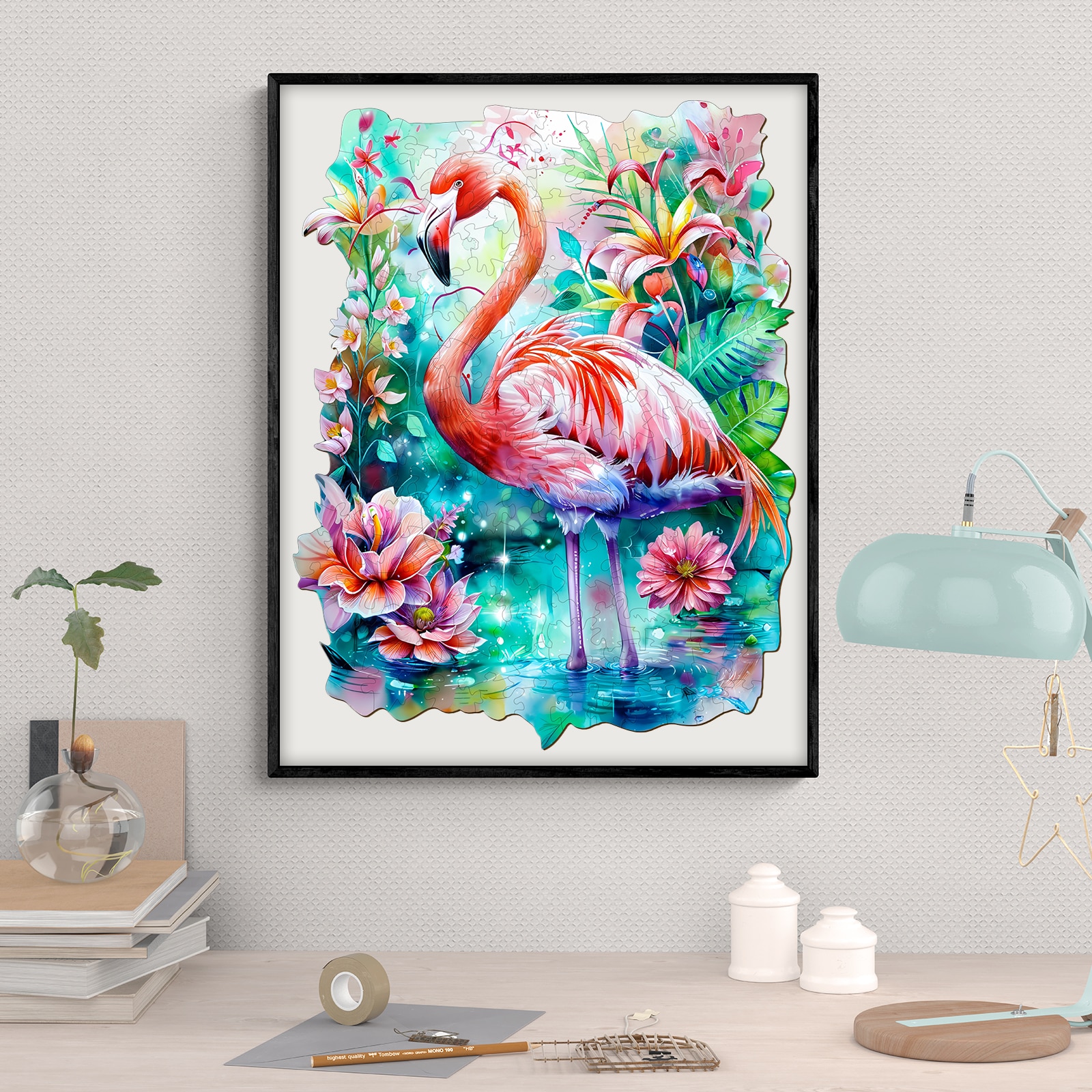 Wooden Jigsaw Puzzle - Elegant Flamingo - Image 7