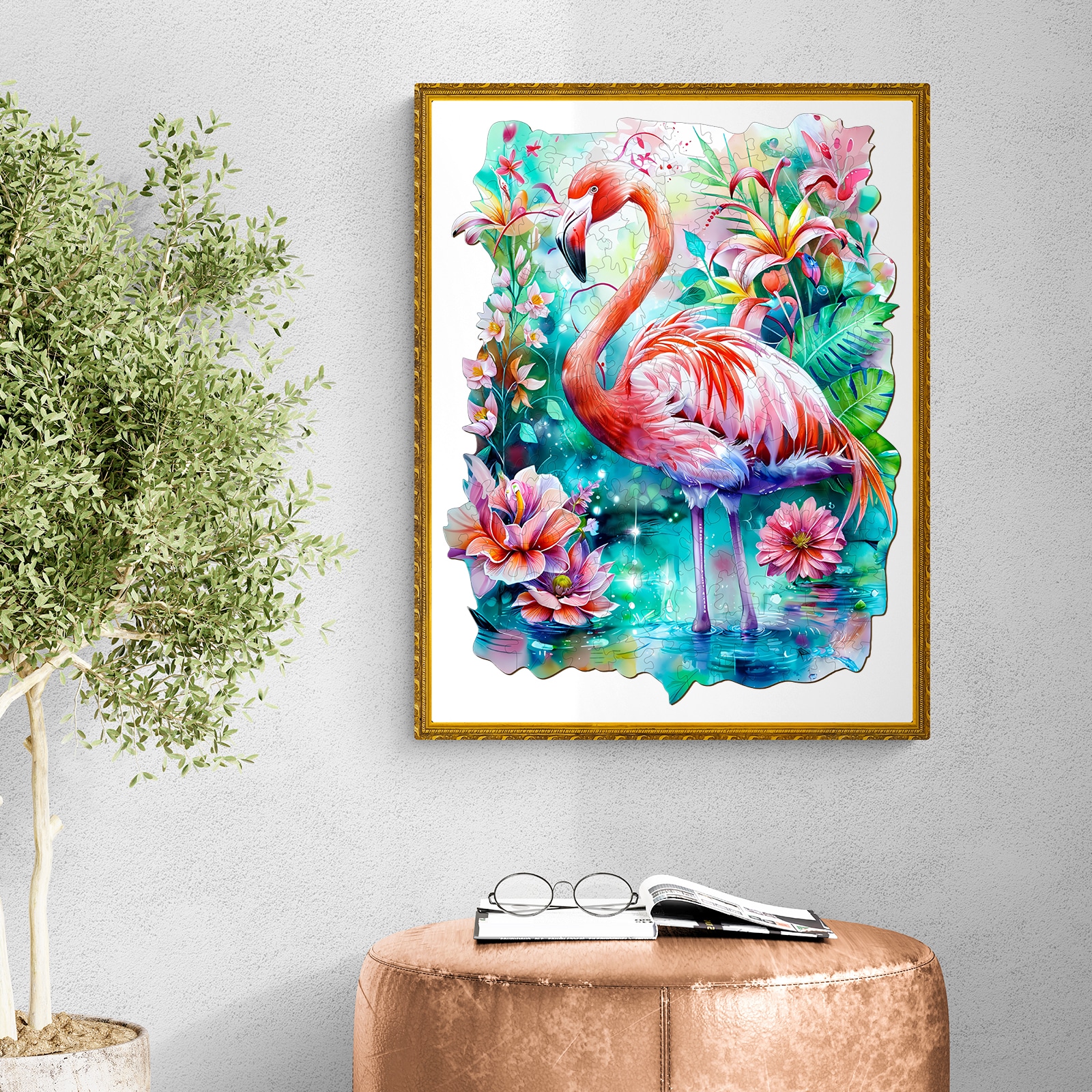 Wooden Jigsaw Puzzle - Elegant Flamingo - Image 8