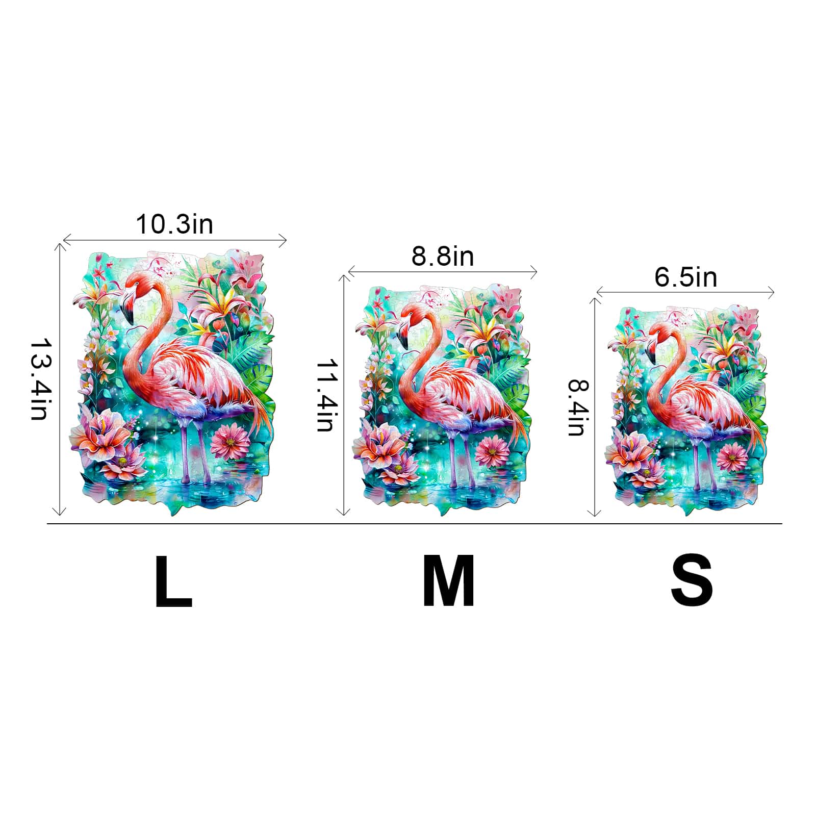 Wooden Jigsaw Puzzle - Elegant Flamingo - Image 3