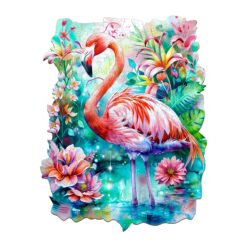 Wooden Jigsaw Puzzle - Elegant Flamingo
