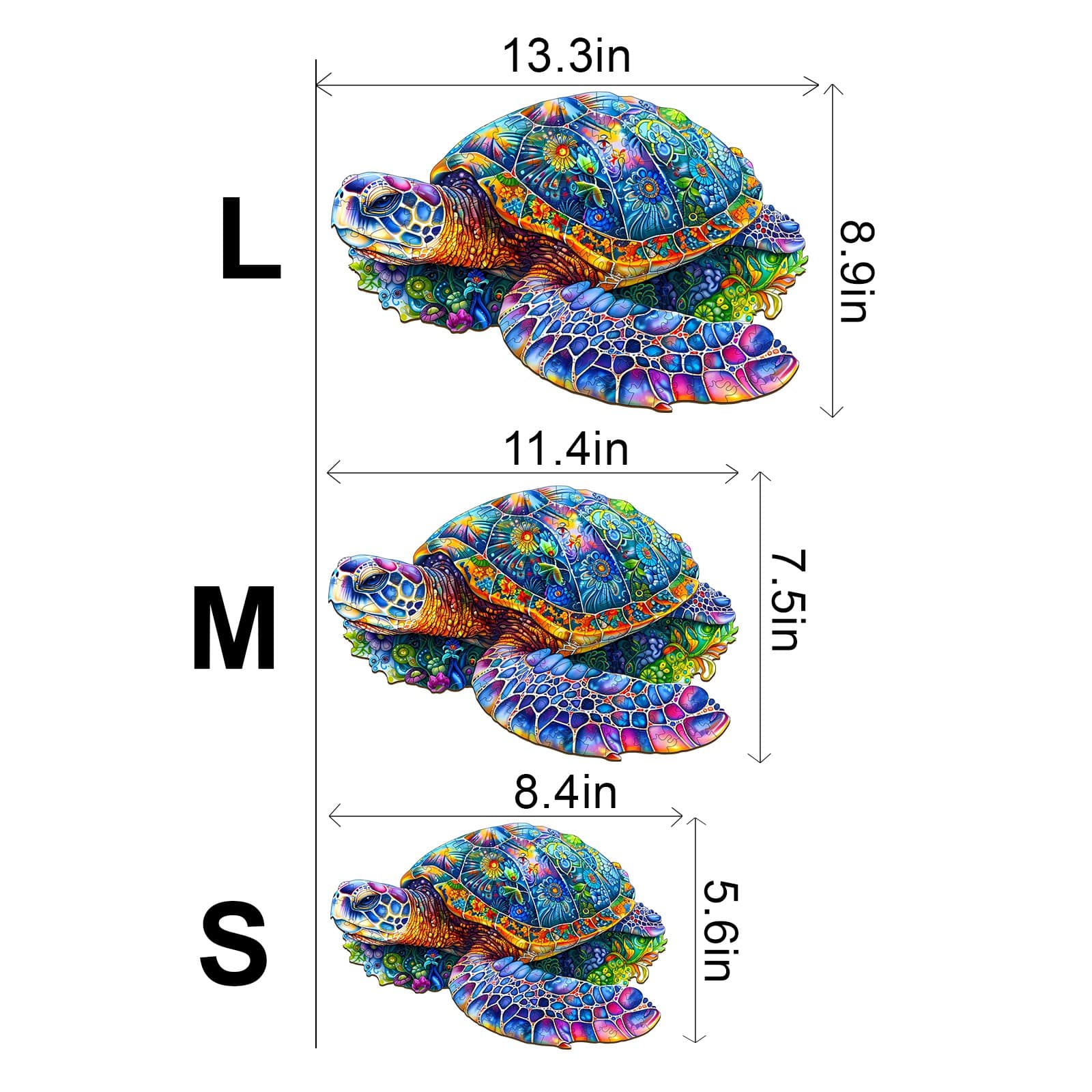 Wooden Jigsaw Puzzle - Fantasy Turtle - Image 3