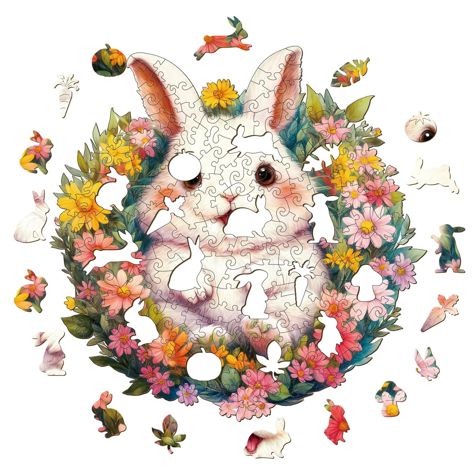 Wooden Jigsaw Puzzle - Fluffy Rabbit - Image 2