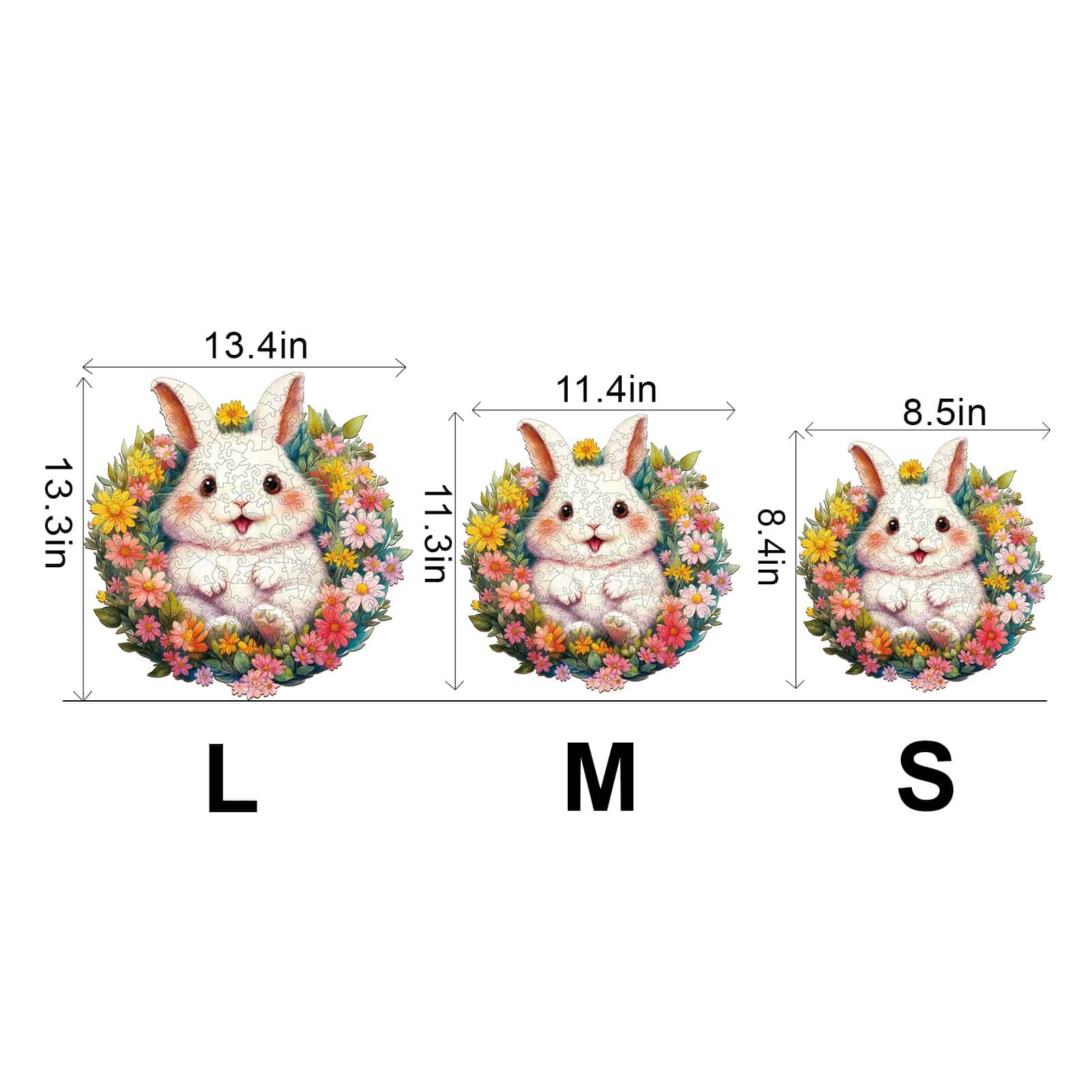 Wooden Jigsaw Puzzle - Fluffy Rabbit - Image 3