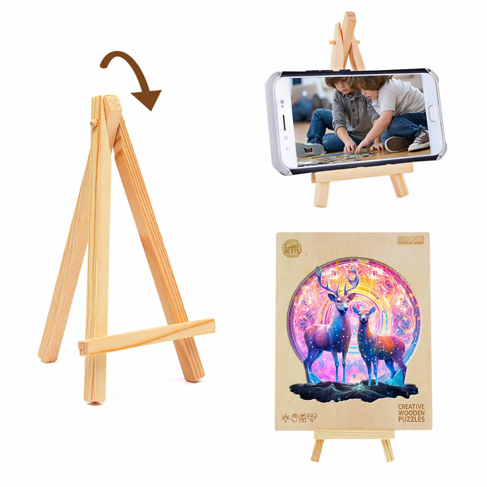 Wooden Jigsaw Puzzle - Moose Patron Saint - Image 6