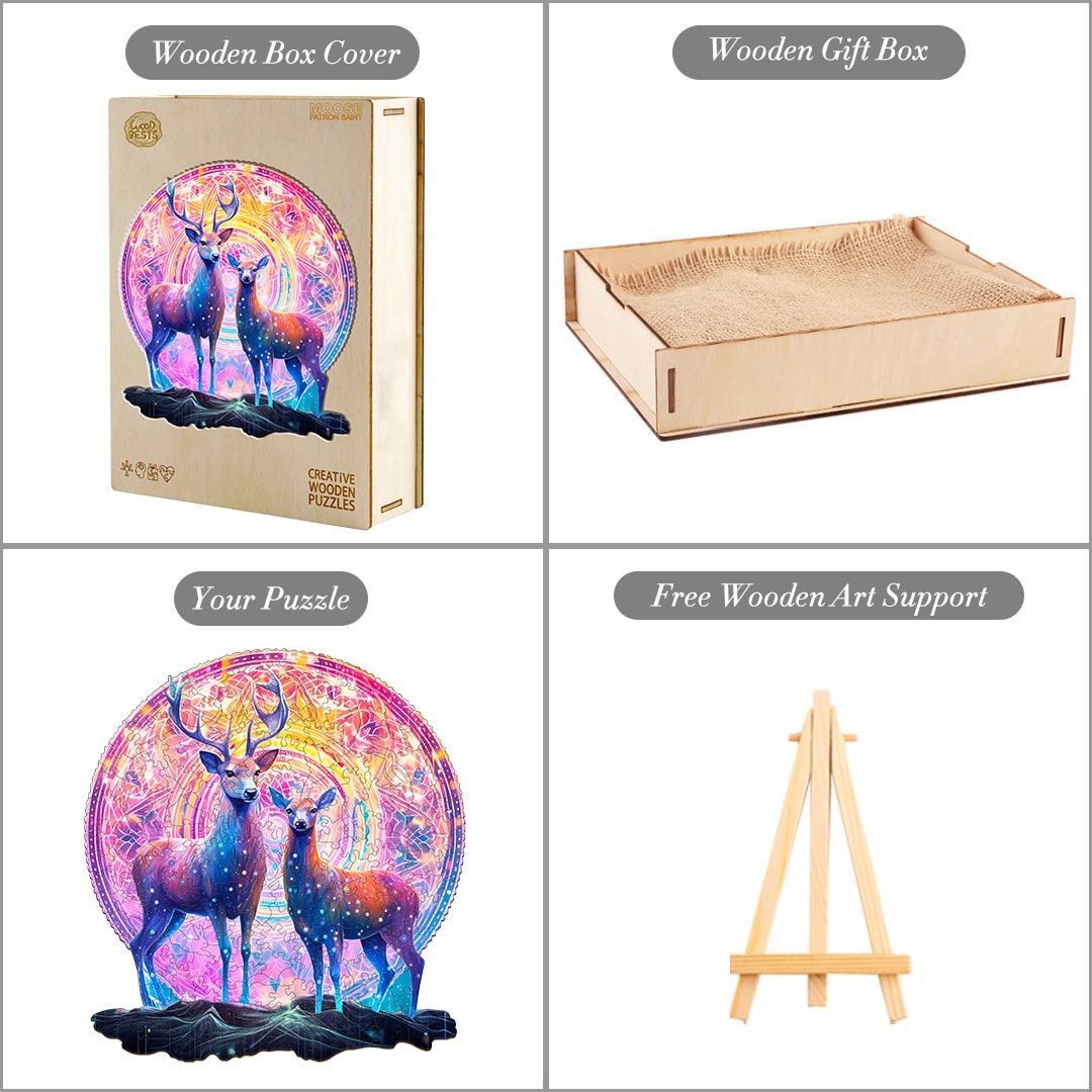 Wooden Jigsaw Puzzle - Moose Patron Saint - Image 4