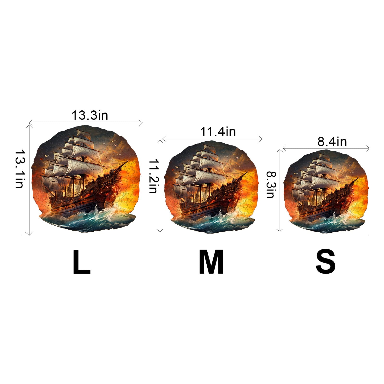 Wooden Jigsaw Puzzle - Sailboat at Sunset - Image 3