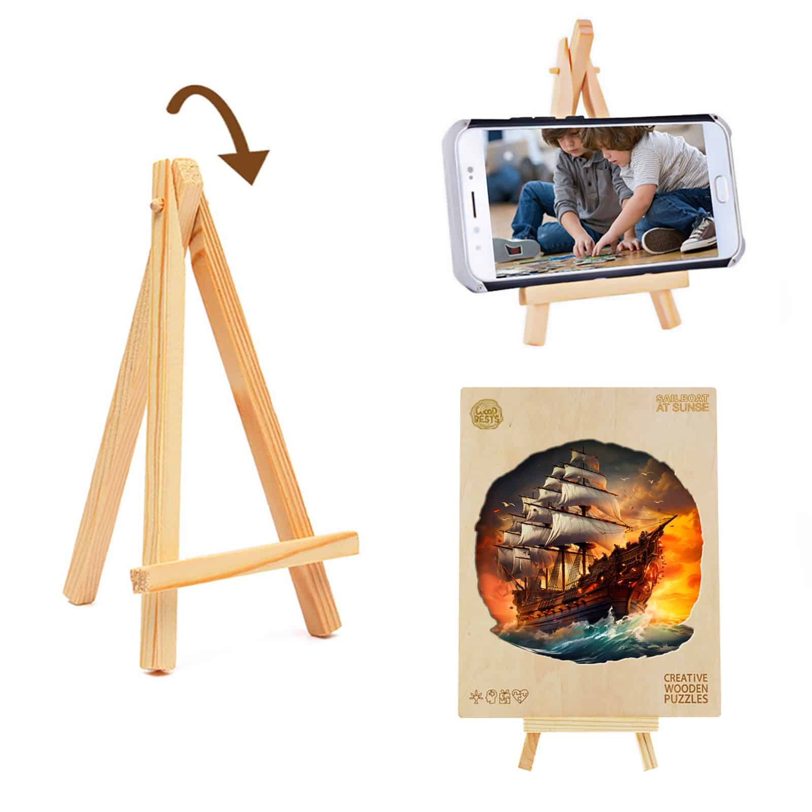 Wooden Jigsaw Puzzle - Sailboat at Sunset - Image 6