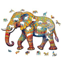 Alternative view of Wooden Jigsaw Puzzle - Walking Elephant