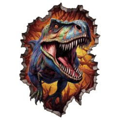 Wooden Jigsaw Puzzle – Wall Breaking T-rex