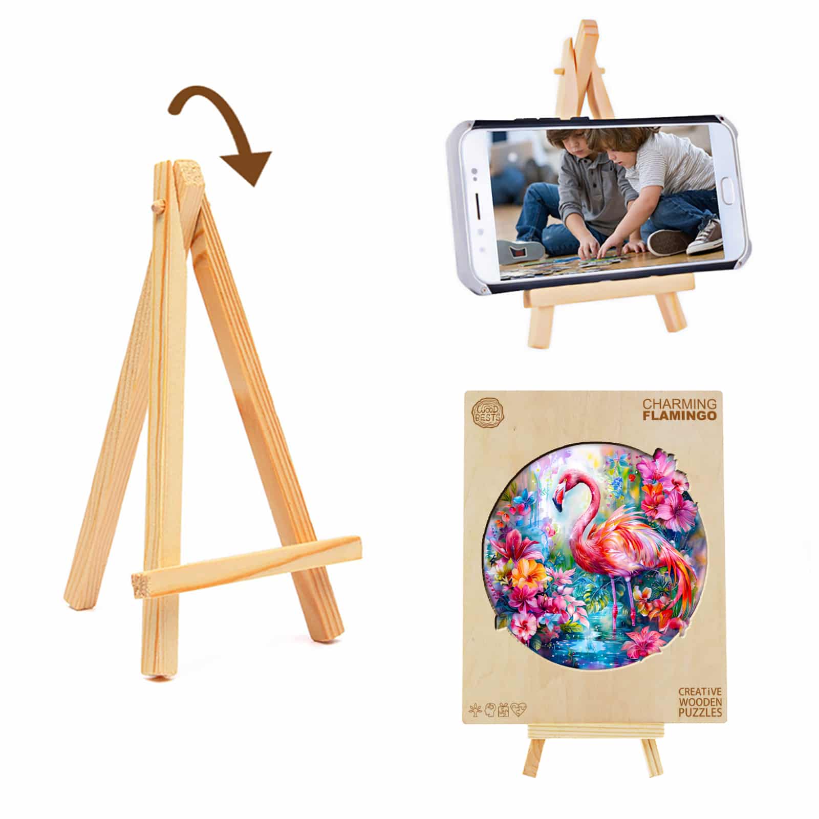 Wooden Jigsaw Puzzle - Charming flamingo - Image 6