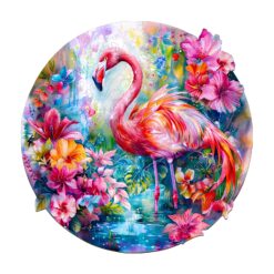Wooden Jigsaw Puzzle - Charming flamingo