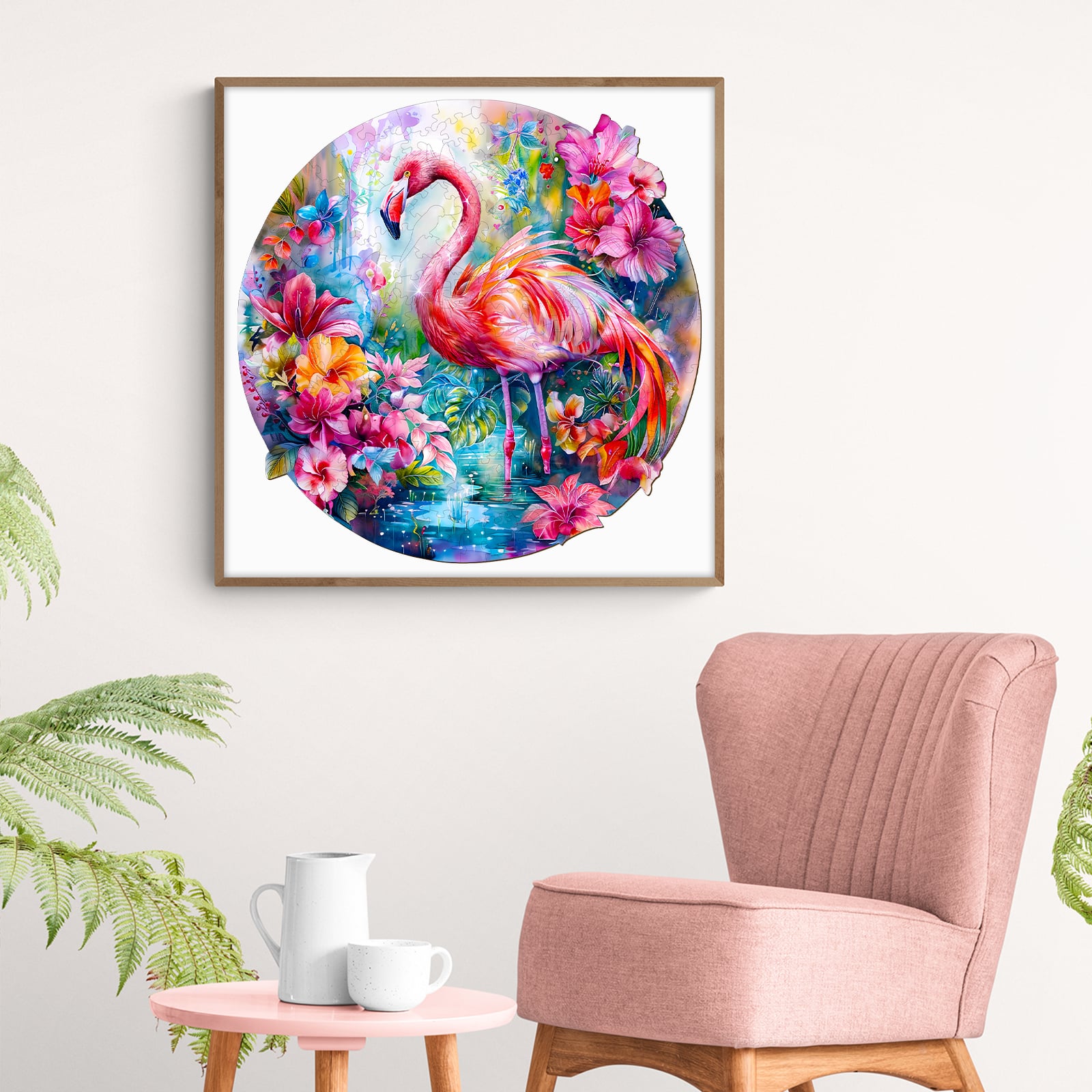 Wooden Jigsaw Puzzle - Charming flamingo - Image 8